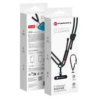 FORCELL F-DESIGN S10X165 šķērsvirziena telefona siksniņa ar regulējamu garumu (maks. 82,5cm cilpā) melna