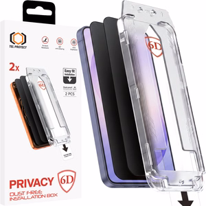 Tel Protect Dust-Free Easy Fit Privacy Full Glue 6D Tempered Glass for Samsung Galaxy S26 black (with fingerprint unlock) - 2 pieces