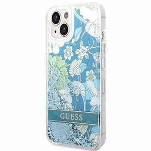 Guess GUHCP14MLFLSN iPhone 14 Plus 6.7 "zaļš/zaļš cietais apvalks Flower Liquid Glitter