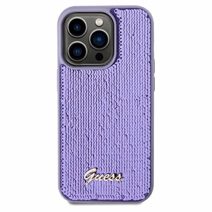 Guess Sequin Script Metal viedtālruņa apvalks iPhone 14 Pro - violeta