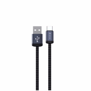 Devia kabelis Gracious EC649 USB - USB-C 1,0 m 2A melns