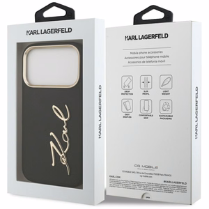 Karl Lagerfeld Karl Script Logo apvalks iPhone 17 Pro - melns