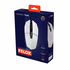Trust GXT 109W Felox - 6400 DPI optical gaming mouse (white)