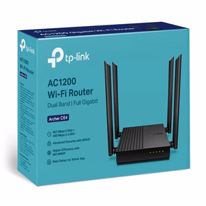 TP-LINK ARCHER C64 divjoslu Wi-Fi maršrutētājs, melns