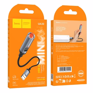 Adapteris USB A uz auto piepīpētāju Hoco 0,3 m UA30 melns
