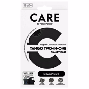 CARE by PanzerGlass Tango 2in1 maks Magnētiskais viedtālruņa apvalks iPhone 16 - melns