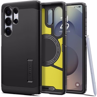 Spigen Tough Armor Magnētiskais viedtālruņa apvalks Samsung Galaxy S25 Ultra - melns