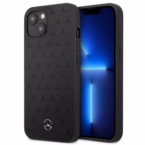 Mercedes Leather Stars Pattern чехол для iPhone 13 mini - чёрный