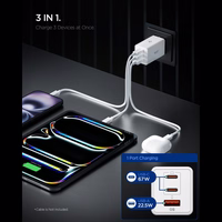 Spigen Essential EE673EU 3 portu 67 W sienas lādētājs - balts