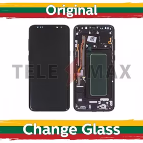 LCD Displejs Saderīgs ar Samsung G955 S8 Plus / Midnight Melns / original (Telemax Renewed)