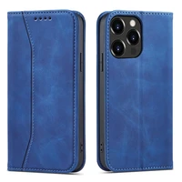 Magnet Fancy Case viedtālruņa apvalks iPhone 14 Pro Max ar flip vāciņu, maku funkciju un statīvu - zilas krāsas