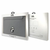 Karl Lagerfeld Saffiano Karl&Choupette apvalks 14" klēpjdatoram - sudraba