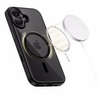 Tech-Protect Magpeak Magsafe CC futrālis iPhone 17 - caurspīdīgi melns