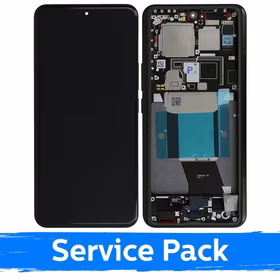 LCD displejs saderīgs ar Xiaomi 14 Ultra ar rāmi / Melns / (Service Pack)