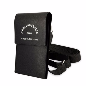 KARL LAGERFELD universālā soma mobilajam tālrunim (Embossed RSG) melna