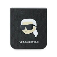 Karl Lagerfeld Saffiano monogrammas viedtālruņa apvalks Samsung Galaxy Z Flip 6 - melns