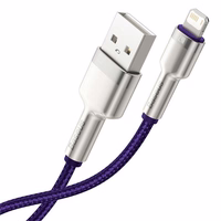 USB kabelis Lightning Baseus Cafule, 2.4A, 1 m (violets)