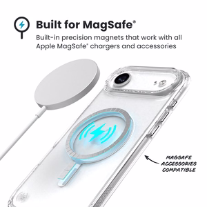 Speck Presidio Perfect-Clear MagSafe vāciņš ierīcei iPhone Air, “Clear / Silver” krāsā