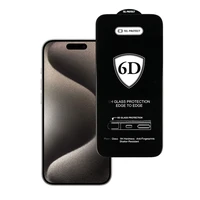 Tel Protect Pilnās līmēšanas 6D Aizsargstikls iPhone 15 PRO melns