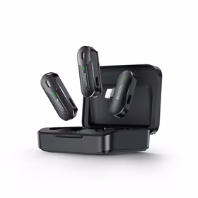 YESIDO KR16 MICROPHONE MEMS 2PCS LIGHTNING, BEZVADU 2.4GHZ melns