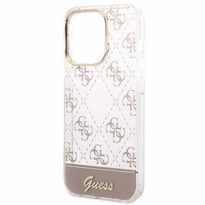 Guess GUHCP14LHG4MHP iPhone 14 Pro 6.1" rozā / rozā hardcase 4G Pattern Script