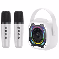 Blavec portatīvais Bluetooth skaļrunis WS-08 Karaoke Idol 8W ar 2 mikrofoniem balts