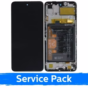 LCD дисплей для Huawei P Smart 2021 / Honor Y7a / Honor 10X Lite чёрный с рамкой (Service Pack)