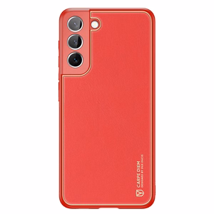 Dux Ducis Yolo elegants apvalks no ekoloģiskās ādas Samsung Galaxy S22 + (S22 Plus) sarkans