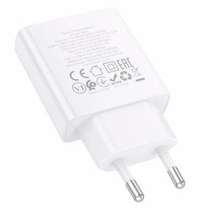 Borofone Сетевое зарядное устройство BN25 Wish (Ultra Thin) - USB + Type C - PD QC 3.0 30W белое