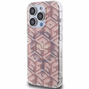 Guess IML GCube Magnētiskais apvalks iPhone 15 Pro - rozā