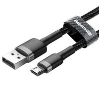 Baseus Cafule Micro USB kabelis 2.4A 1m (pelēks + melns)