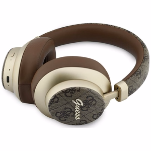 Bezvadu austiņas Guess ENC 4G Gold Script Metal, brūnas
