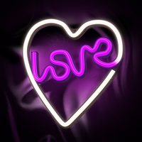 Neon LED Light LOVE HEART violets balts NNE02 Neolia