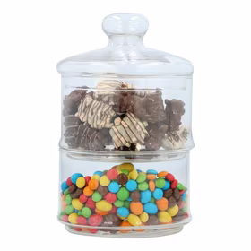 Alpina - Glass container / jar sweets, 2 levels, 16x28 cm