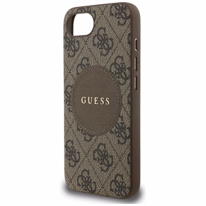 Guess 4G Circle Classic Logo Magnētiskais viedtālruņa apvalks iPhone 16e - brūns