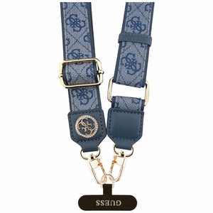 GUESS universal strap GUUCNP4DGMB (4G PU Strap Tether Patch Strass Metal Logo) blue