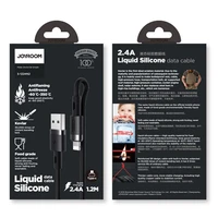 Joyroom Liquid Silicone datu kabelis N2 USB-A / Lightning 2.4A 1.2m - melns