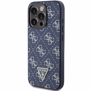 Guess GUHCP15XPG4GPB iPhone 15 Pro Max 6.7" zils maciņš 4G Triangle Metal Logo