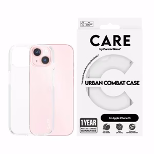 CARE by PanzerGlass Urban Combat viedtālruņa apvalks iPhone 15 - caurspīdīgs