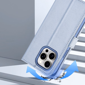 Dux Ducis Lawa ādas viedtālruņa apvalks iPhone 15 Pro - zils
