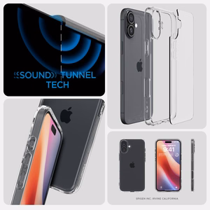 Spigen Ultra Hybrid viedtālruņa apvalks iPhone 16 Plus - caurspīdīgs