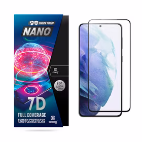 Crong 7D Nano elastīgs Glass – Unbreakable 9H hybrid glass the entire Samsung Galaxy S21+ screen