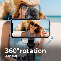 Selfie statīvs (m) ar bezvadu tālvadības tripodu un spoguli SSTR-11 - melns