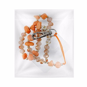 LOVE tālruņa siksniņa, piekariņš / auklas garums 44 cm (22 cm cilpā) / uz rokas – oranžs