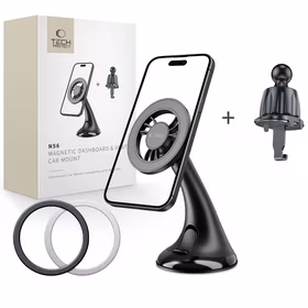 Tech-Protect N56 turētājs priekš paneļa, vējstikla vai ventilācijas atveres stiprinājuma - melns