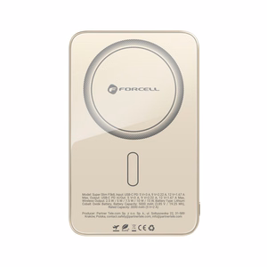 Portatīvais lādētājs saderīgs ar MagSafe Forcell F-Energy SuperSlim F5K8 QC4.0 PD3.0 15W 5000 mAh titāna dykuma krāsa
