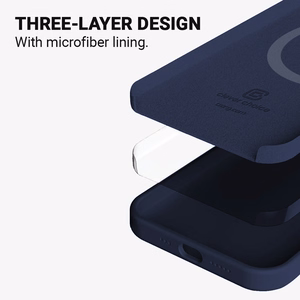 Crong Color Cover Magnetic vāciņš ierīcei iPhone 13 Pro Max, saderīgs ar MagSafe, tumši zils