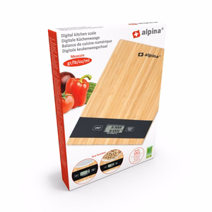 Alpina digitālie bambusa virtuves svari, līdz 5 kg