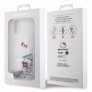 Hello Kitty šķidro spīdumu piekariņi Kitty Head viedtālruņa apvalks iPhone 14 - sudrabains