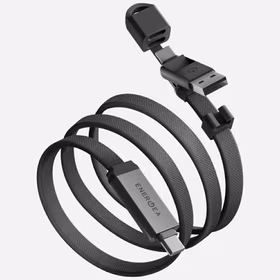 Kabelis Energea Sheath Travel 2w1 USB-C uz USB-C/USB-A 480Mbps 60W 1.2m gunmetal